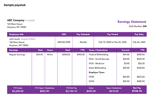 Sample Paystub