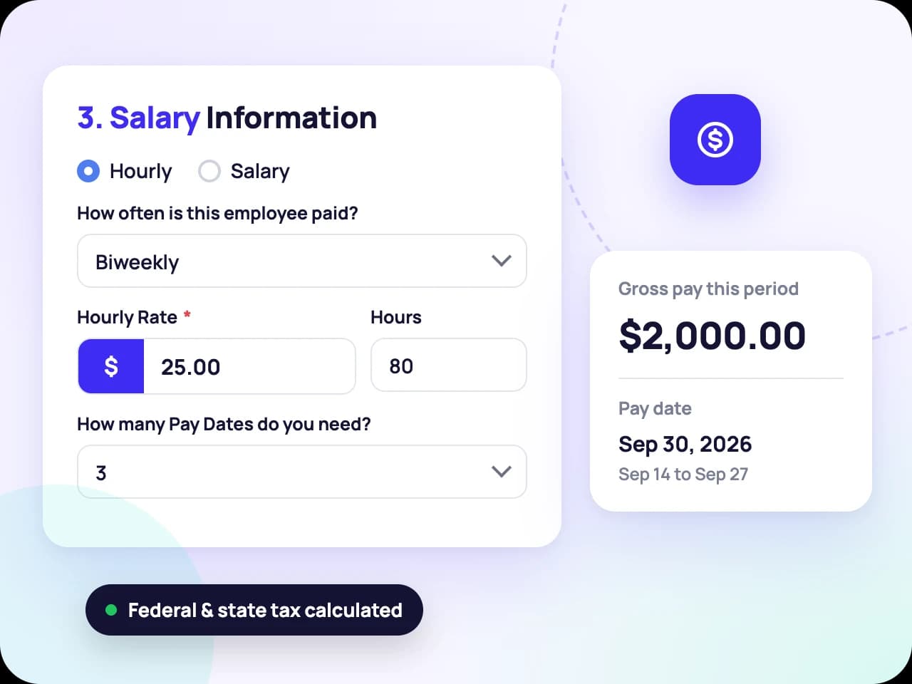 Step 2: Add Pay Details